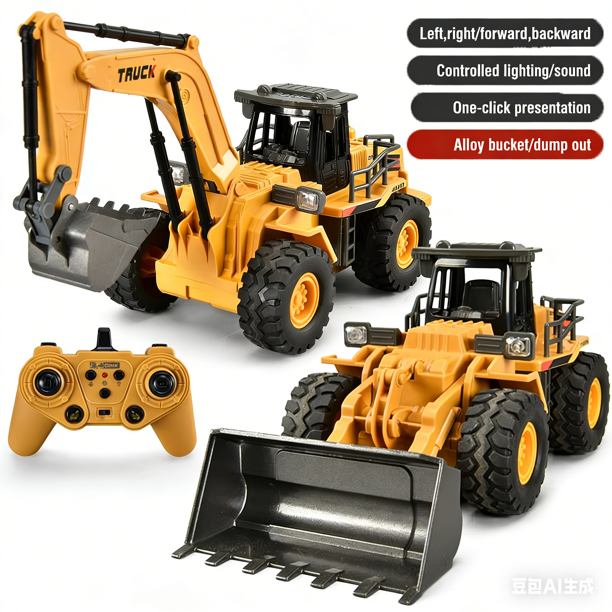 Rc Excavator Hobby - 2.4G Alloy Remote Control Excavator Bulldozer