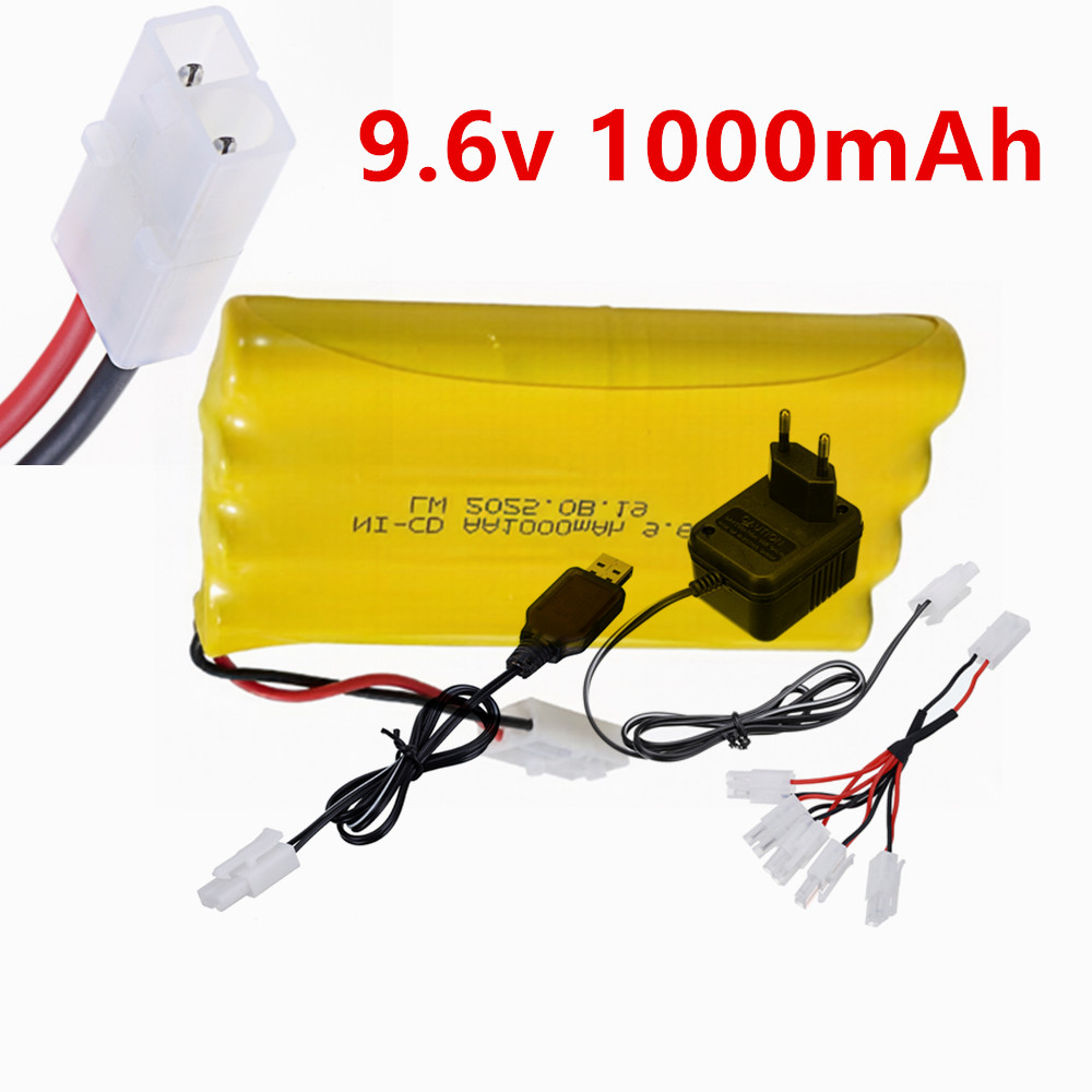Rc Hobby Charger - 9.6v 1000mAh Ni-CD AA Rechargeable Battery