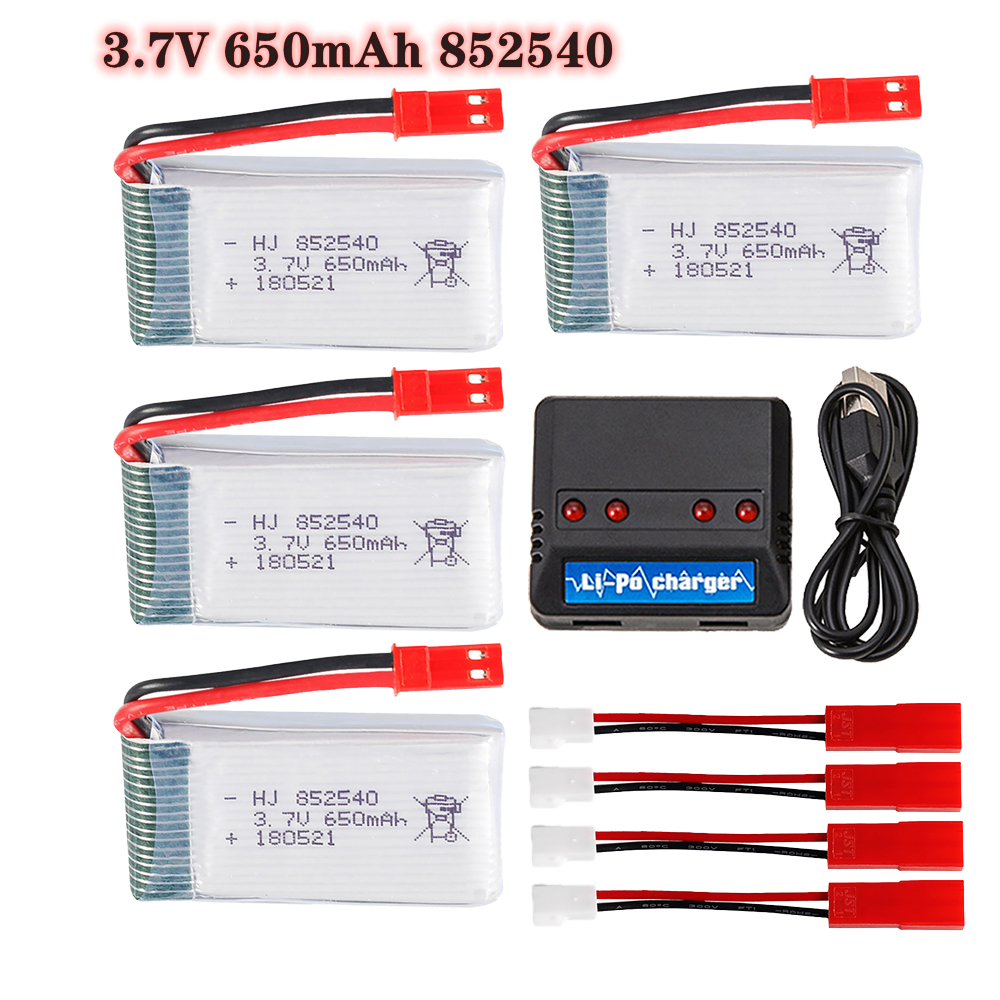 Rc Hobby Charger - 3.7v 650mAh 852540 Lipo Battery +4