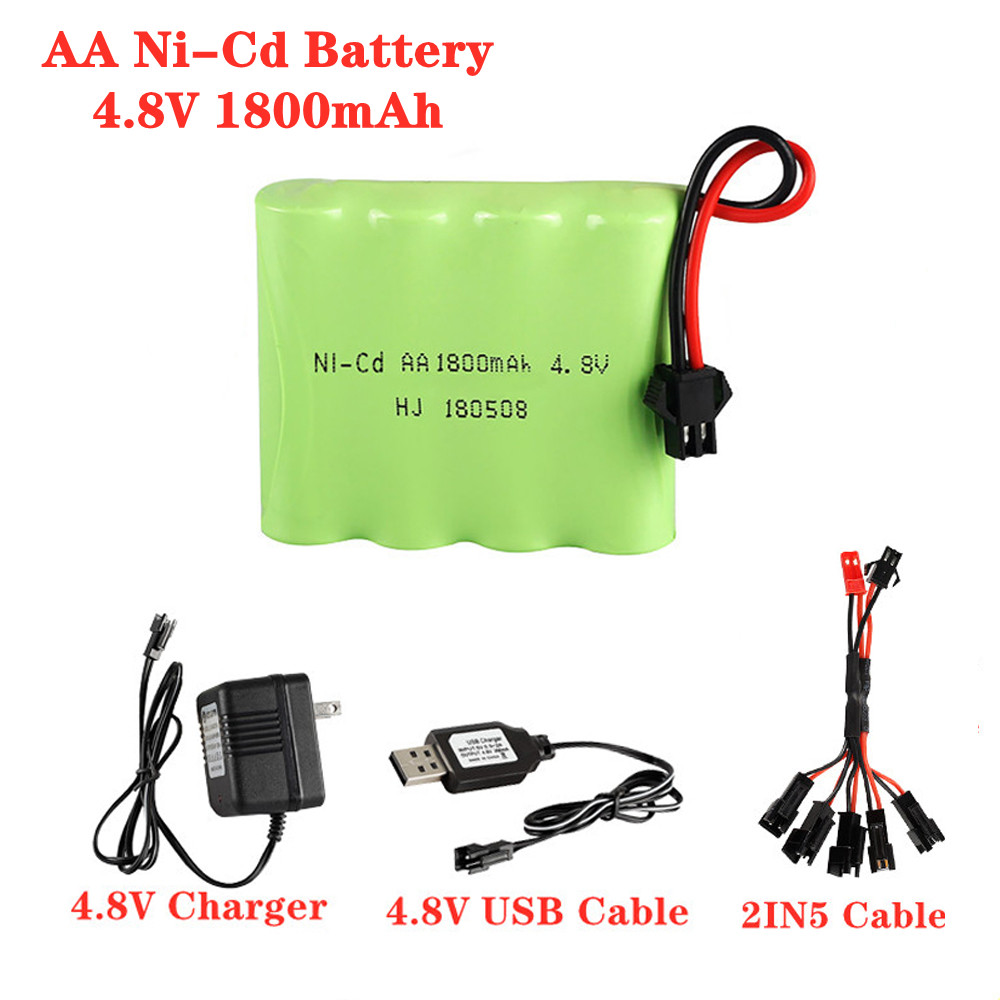 Rc Hobby Charger - 4.8V 1800mAh Ni-Cd AA Battery with