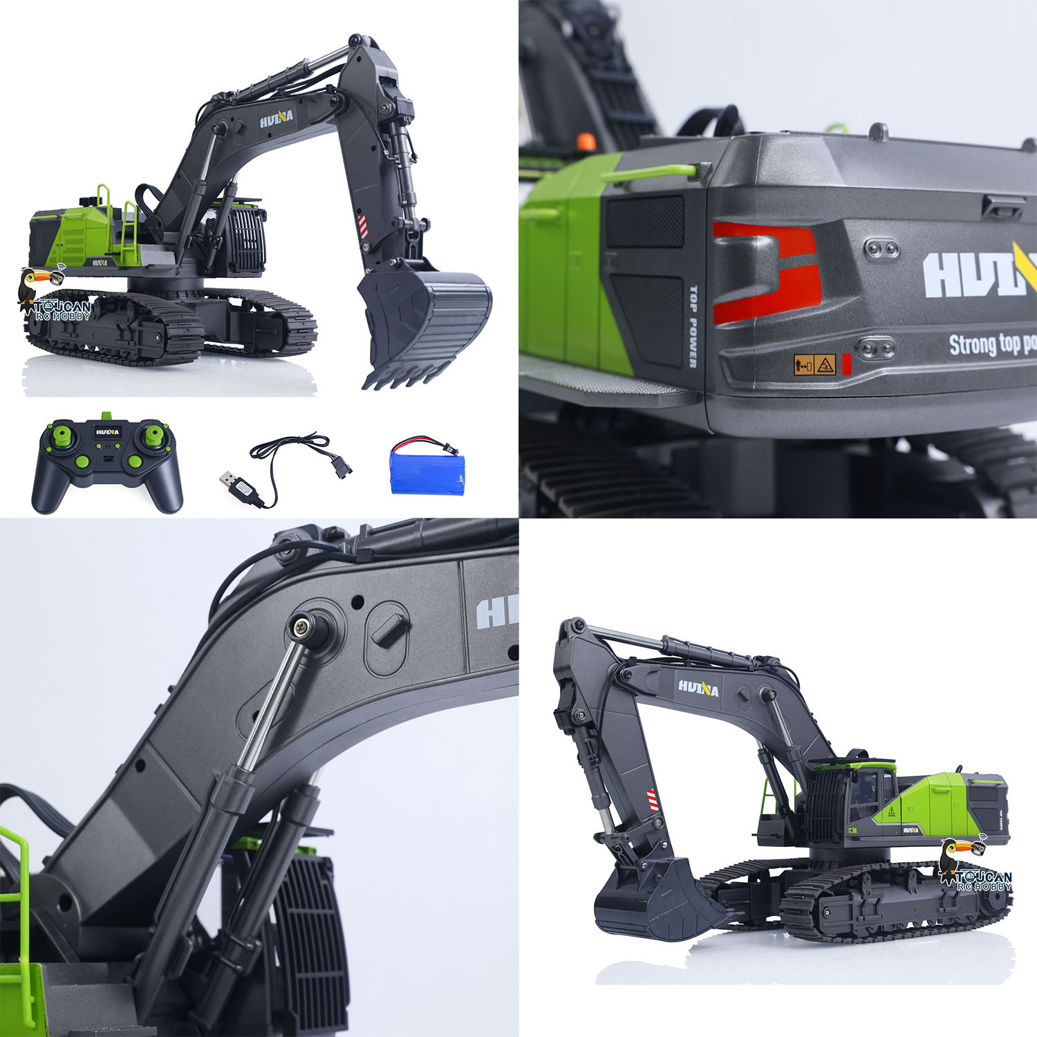 US Stock Toys HUINA 1/14 593 M - Rc Excavator Hobby recension och pris