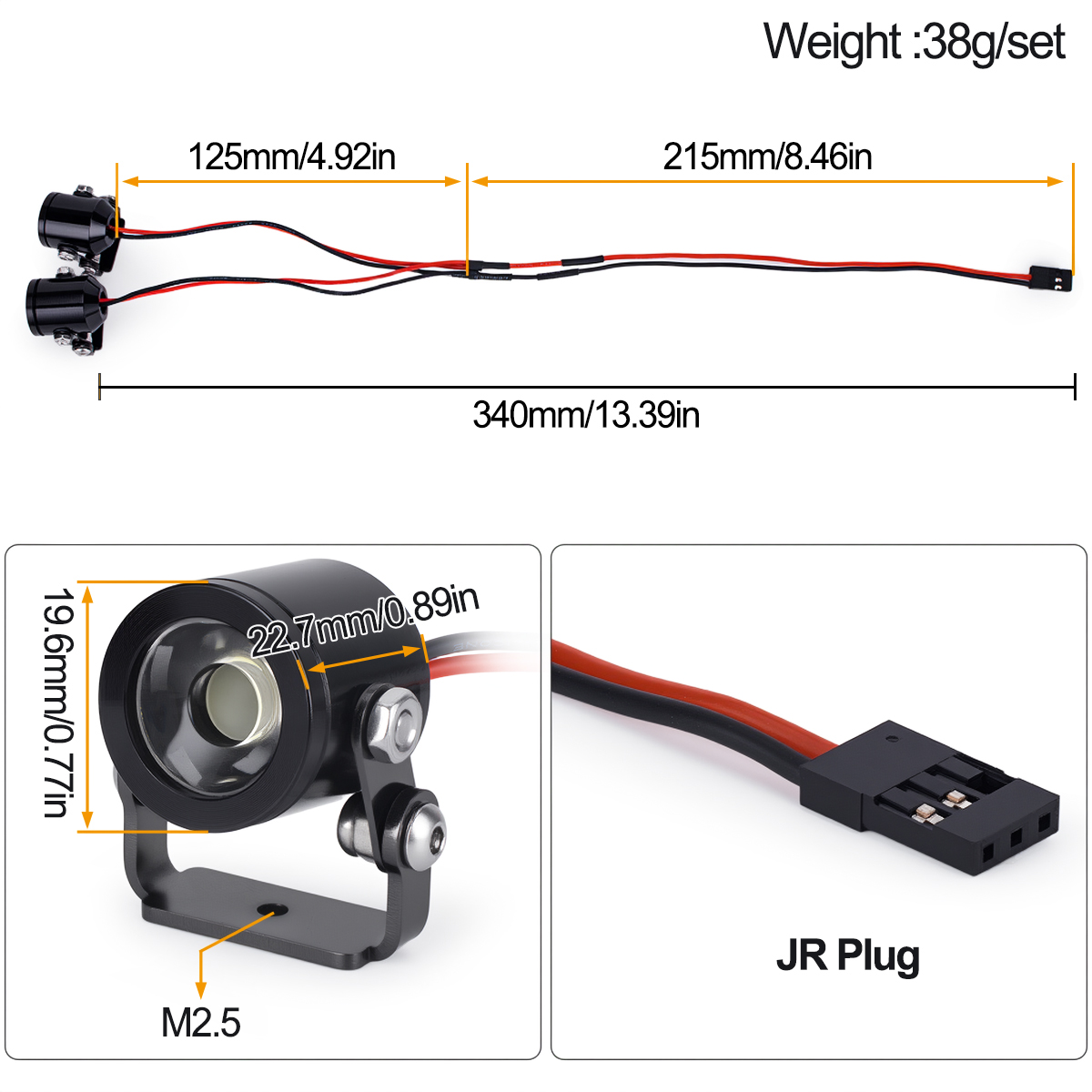 RC Car LED Light Headlight Spo - Rc Crawler 4X4 recension och pris