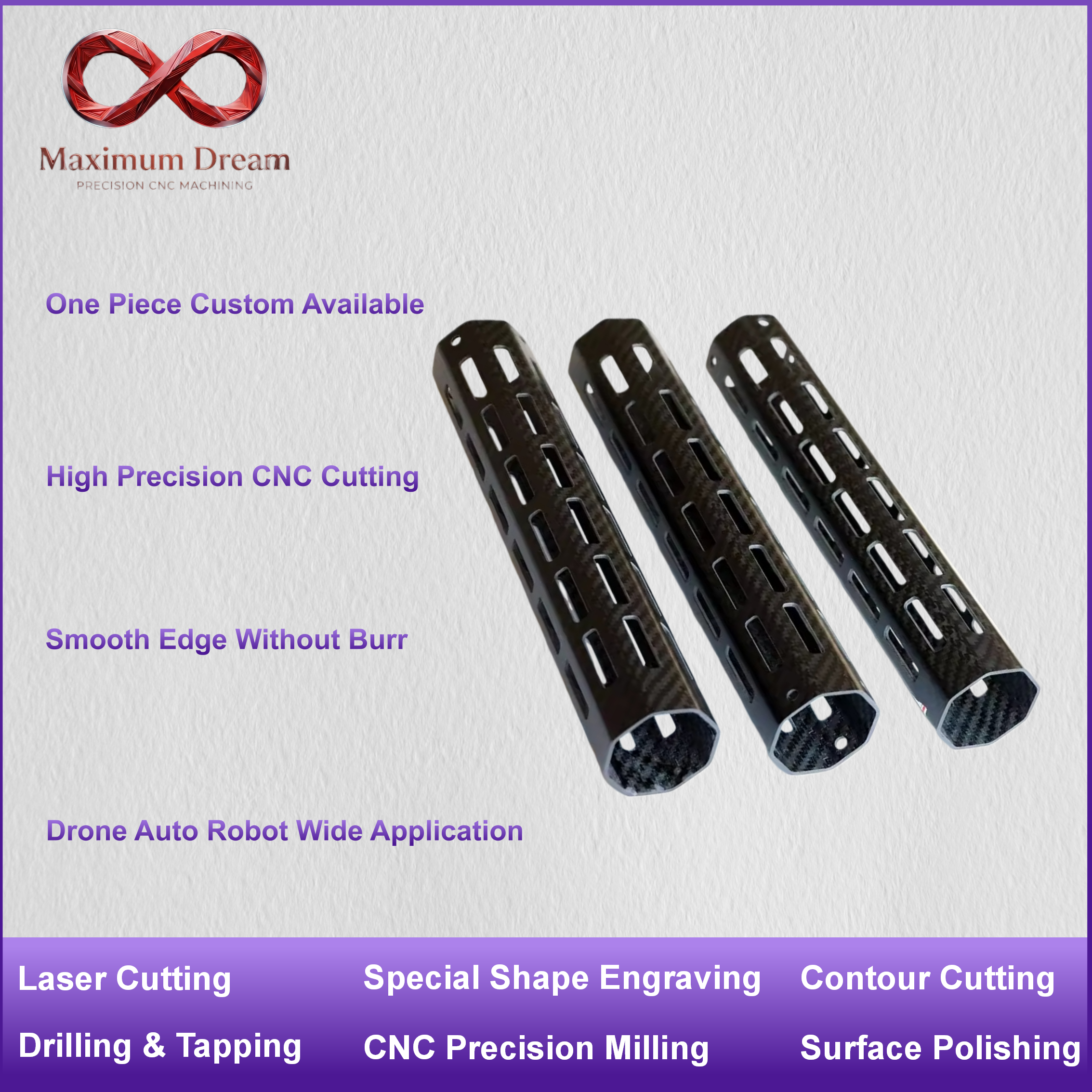 Custom CNC Carbon Fiber Tube D - Rc Hobby Drill recension och pris