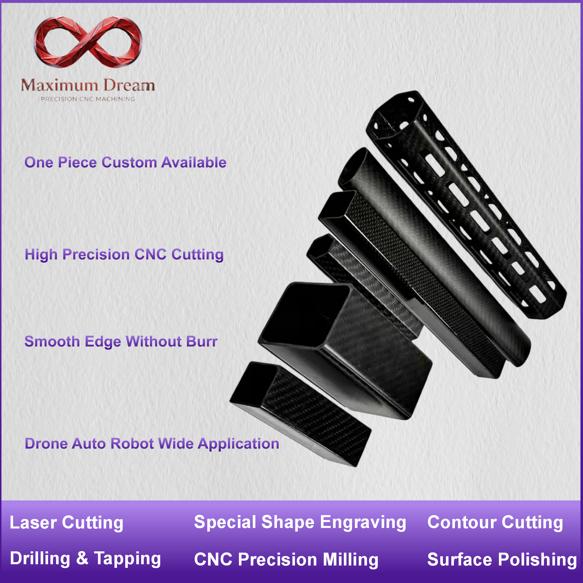 Custom CNC Carbon Fiber Tube D - Rc Hobby Drill recension och pris