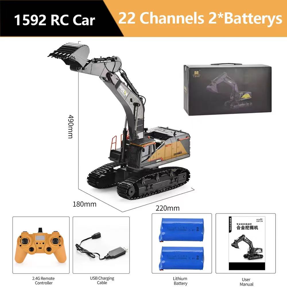 HUINA 1592 1/14 Scale 22 Chann - Rc Excavator Hydraulic recension och pris