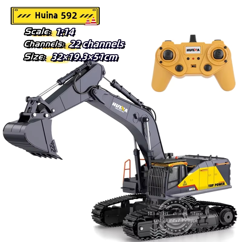 HUINA 592 1:14 Big Remote Cont - Rc Excavator Hydraulic recension och pris