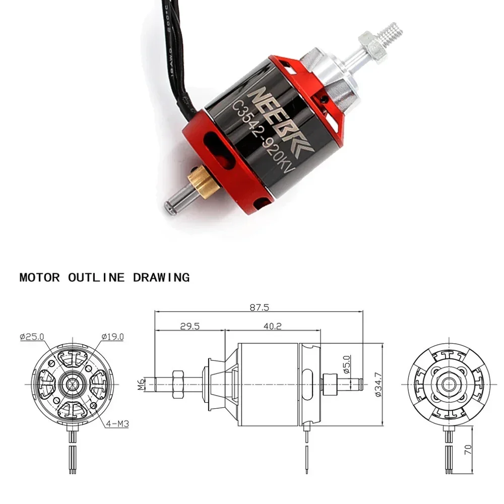 1/2/4PCS 3542 920KV 1400KV Out - Rc Plane Hobby Zone recension och pris