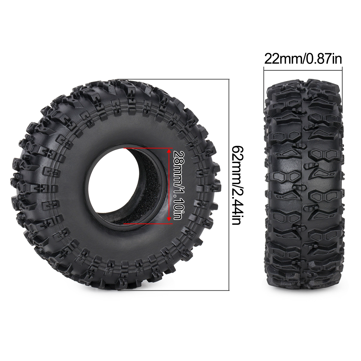 4Pcs 62mm 1.0