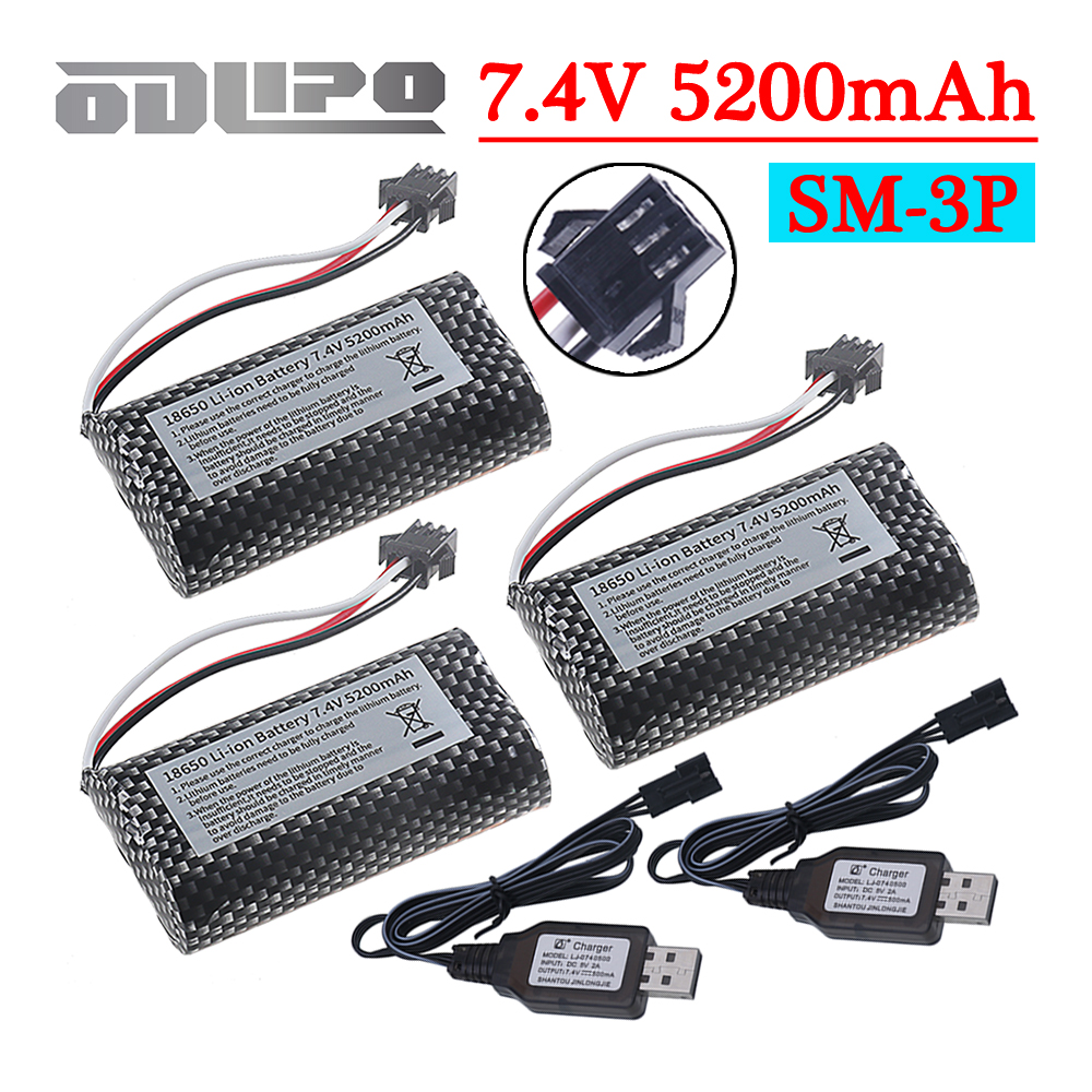 18650 Li-ion 7.4V 5200mAh Batt - Rc Hobby Charger recension och pris